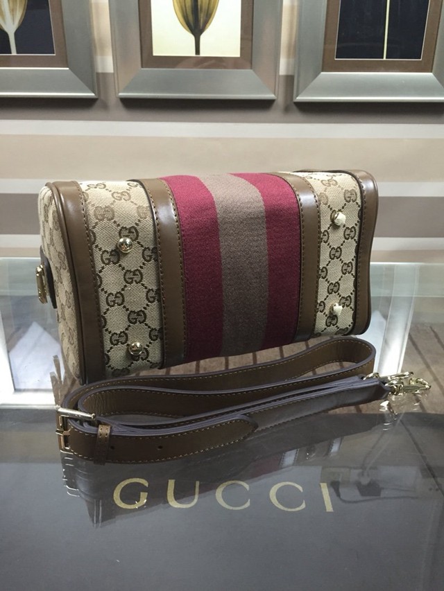 Gucci高仿專櫃女包 269876 古馳GUCCI女款波士頓包 Gucci小號圓筒手提包  gqy1853